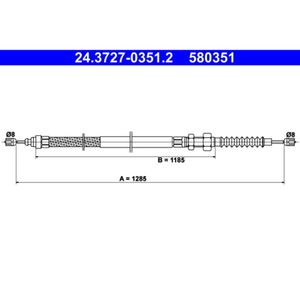 Seilzug Feststellbremse ATE 24.3727-0351.2 für Citroën Xantia Break