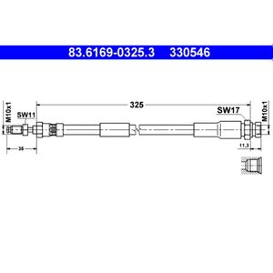 Bremsschlauch ATE 83.6169-0325.3 für Saab 9000
