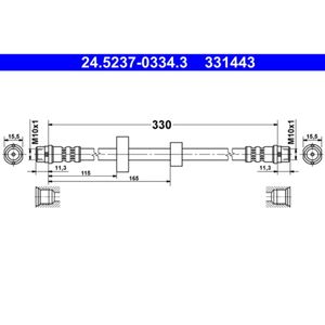Bremsschlauch ATE 24.5237-0334.3 für VW Transporter T4