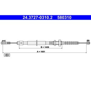 Seilzug Feststellbremse ATE 24.3727-0310.2 für Citroën BX