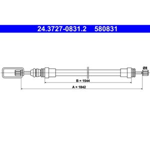 Seilzug Feststellbremse ATE 24.3727-0831.2 für Peugeot 405 I Break