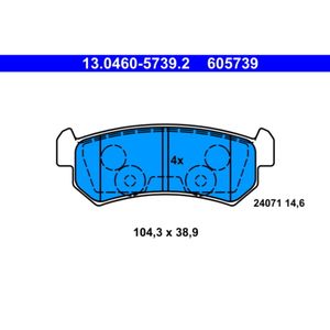 Bremsbelagsatz Scheibenbremse ATE 13.0460-5739.2 für Chevrolet Daewoo Lacetti