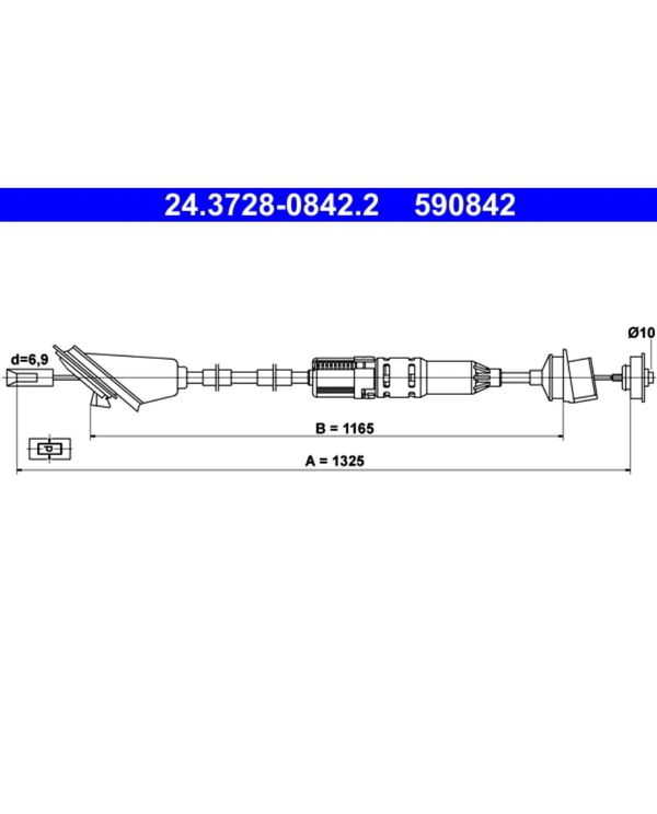 Seilzug Kupplungsbetätigung ATE 24.3728-0842.2 für Peugeot 106 II
