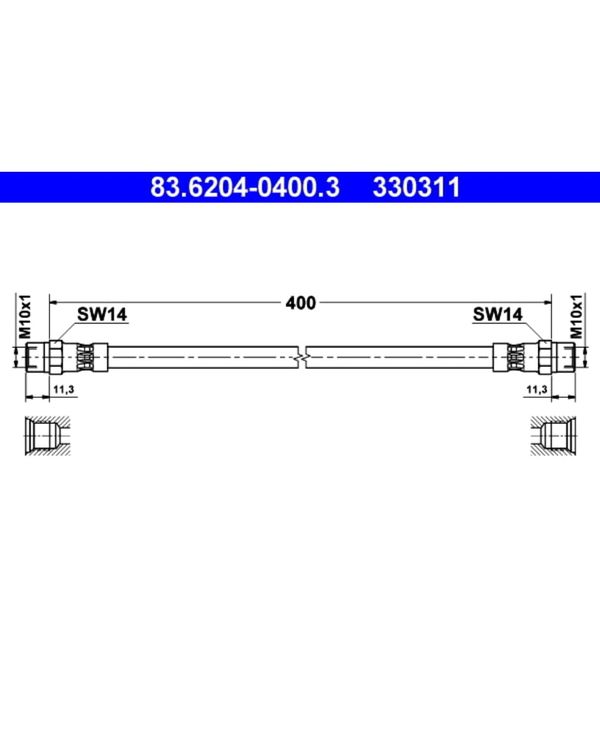 Bremsschlauch ATE 83.6204-0400.3 für Steyr Haflinger