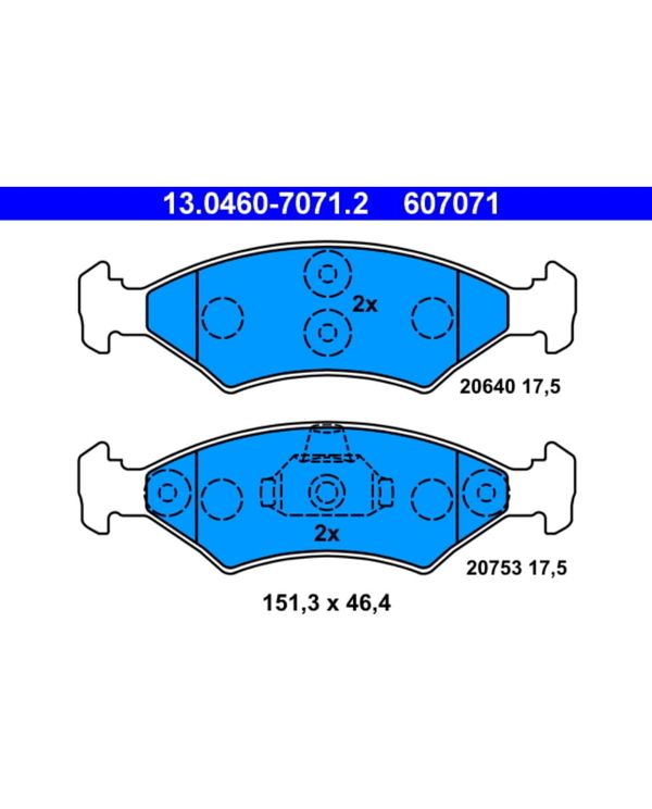 Bremsbelagsatz Scheibenbremse ATE 13.0460-7071.2 für Ford Fiesta I Escort III