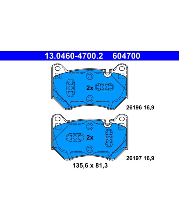 Bremsbelagsatz Scheibenbremse ATE 13.0460-4700.2 für Audi Q5