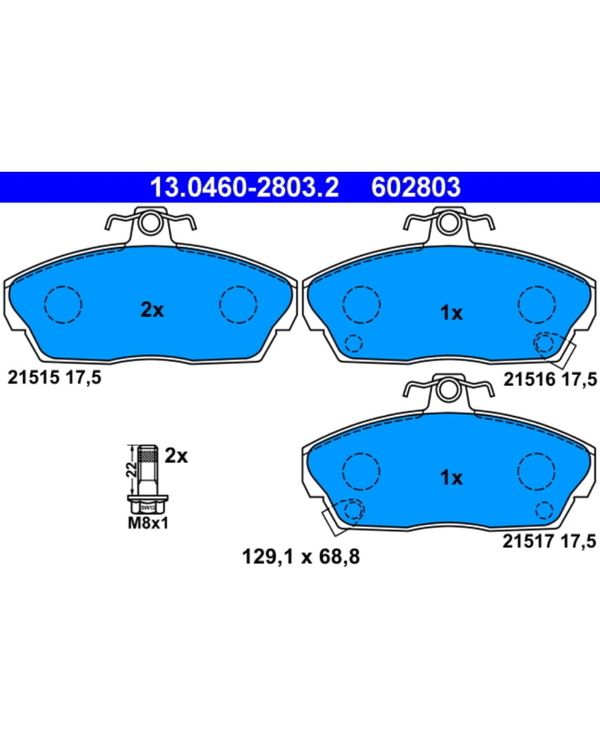 Bremsbelagsatz Scheibenbremse ATE 13.0460-2803.2 für Rover Honda MG 200 II