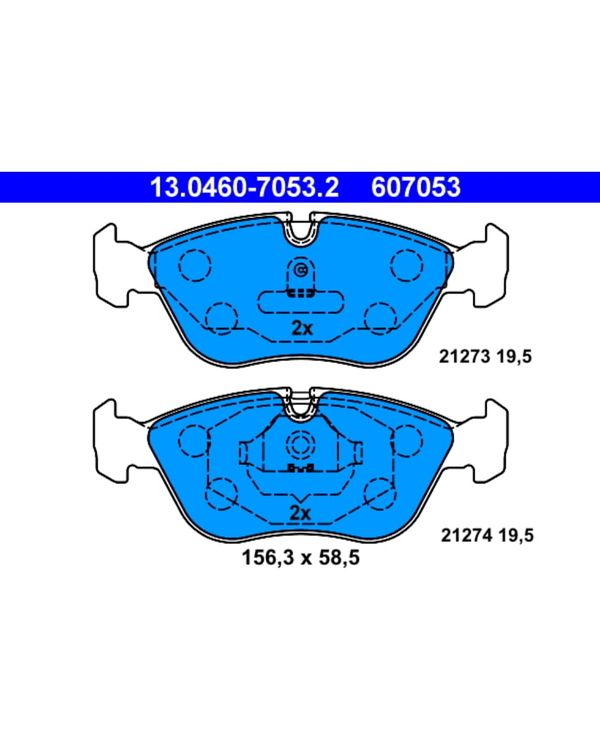 Bremsbelagsatz Scheibenbremse ATE 13.0460-7053.2 für Volvo 850 S70 V70 I