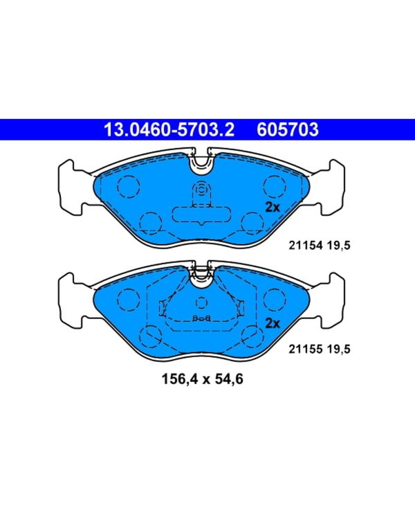 Bremsbelagsatz Scheibenbremse ATE 13.0460-5703.2 für Saab 9000