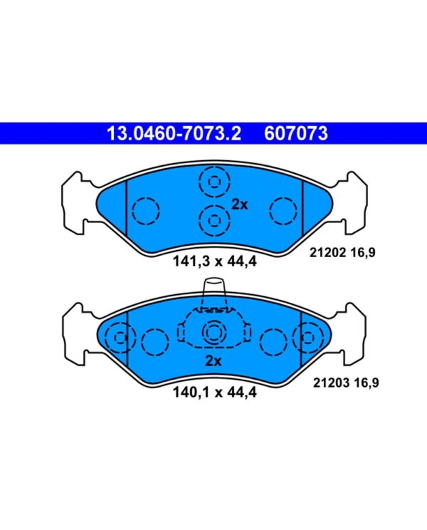 Bremsbelagsatz Scheibenbremse ATE 13.0460-7073.2 für Ford Fiesta III Courier