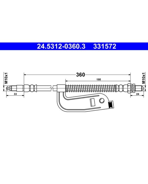 Bremsschlauch ATE 24.5312-0360.3 für Ford Fiesta IV Courier Puma