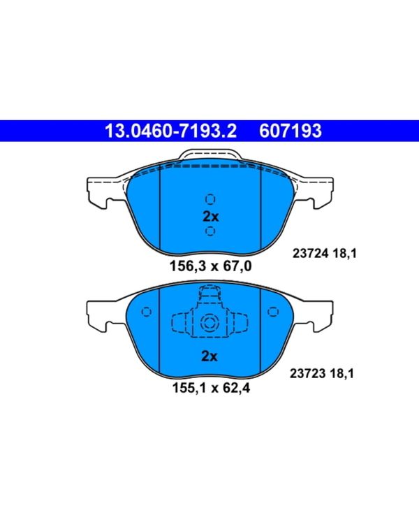 Bremsbelagsatz Scheibenbremse ATE 13.0460-7193.2 für Ford Volvo C-Max II C30 V50
