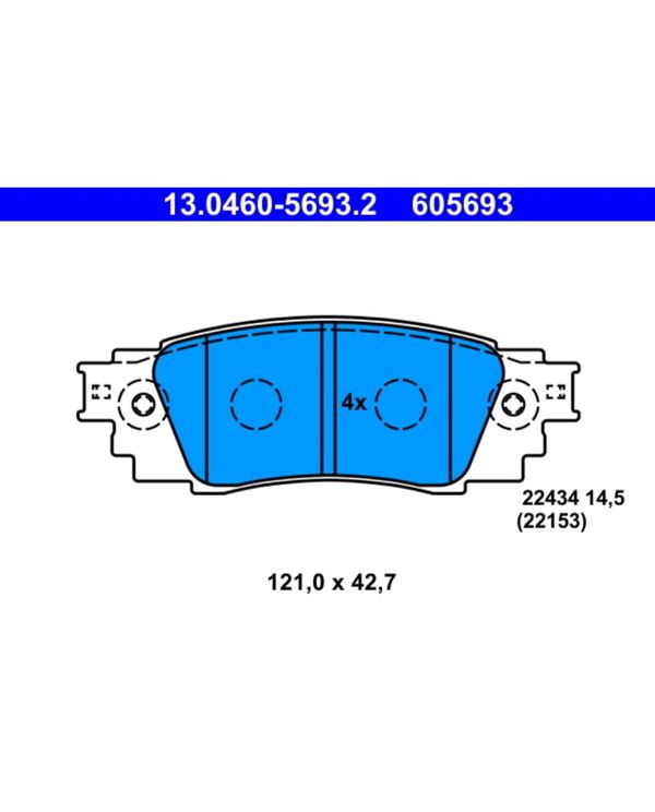 Bremsbelagsatz Scheibenbremse ATE 13.0460-5693.2 für Lexus NX