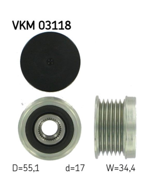 Generatorfreilauf SKF VKM 03118 für VW Seat Audi Skoda Passat B7 Alhambra Touran