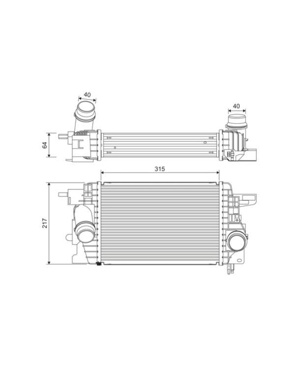 Ladeluftkühler VALEO 822912 für Opel Meriva B