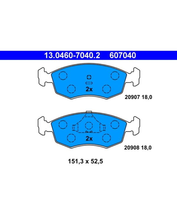 Bremsbelagsatz Scheibenbremse ATE 13.0460-7040.2 für Ford Escort IV Sierra II
