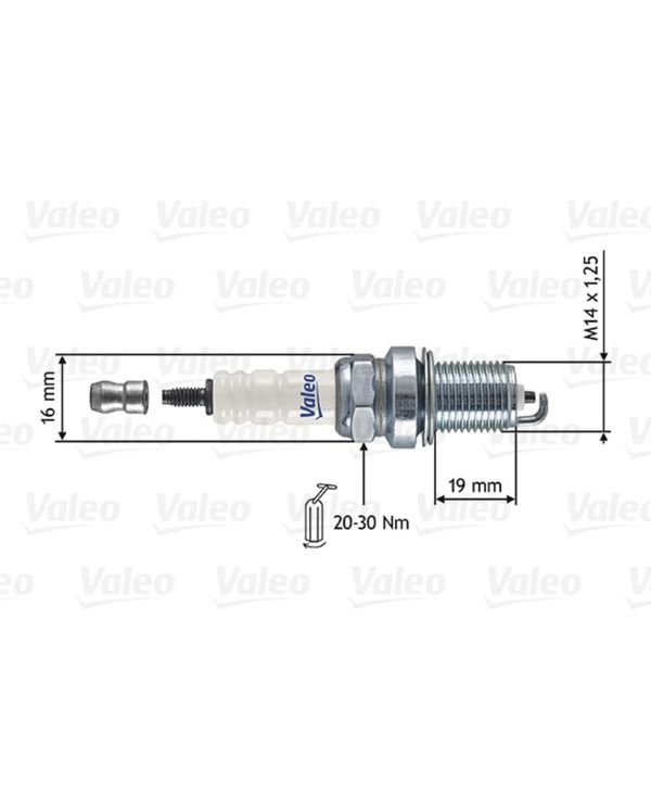 Zündkerze VALEO 246855 (10 Stk.) für Citroën Fiat Kia Lancia Peugeot Renault AX