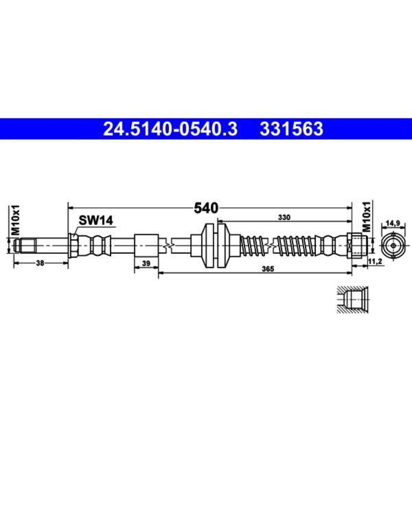 Bremsschlauch ATE 24.5140-0540.3 für VW Amarok