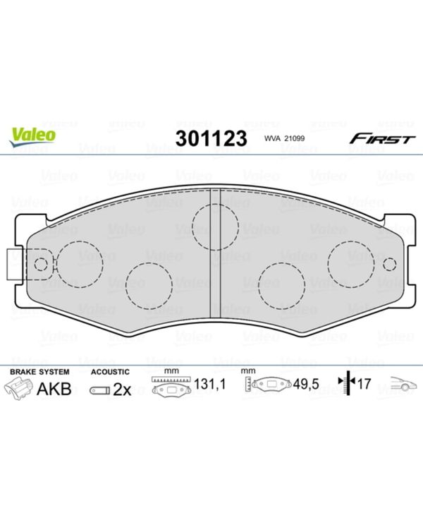 Bremsbelagsatz Scheibenbremse VALEO 301123