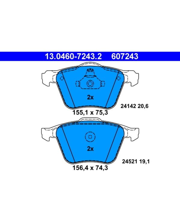Bremsbelagsatz Scheibenbremse ATE 13.0460-7243.2 für Volvo Ford V60 I S80 II