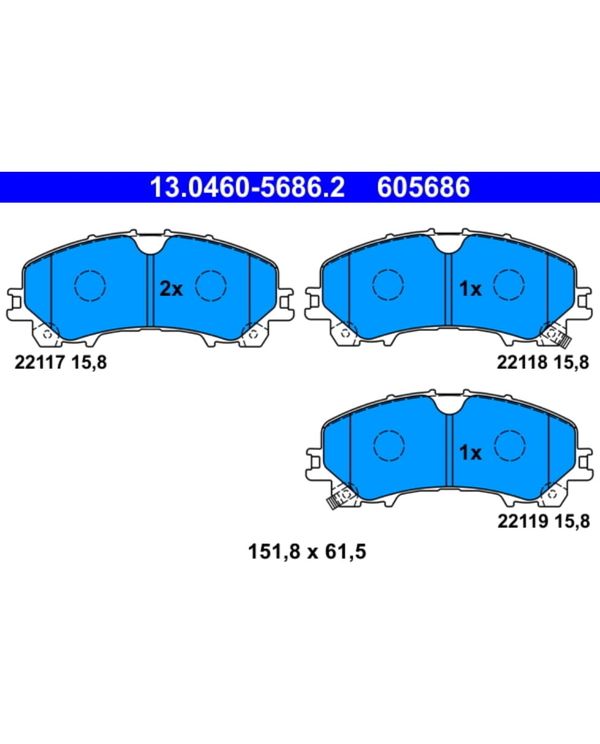 Bremsbelagsatz Scheibenbremse ATE 13.0460-5686.2 für Infiniti Renault Q50