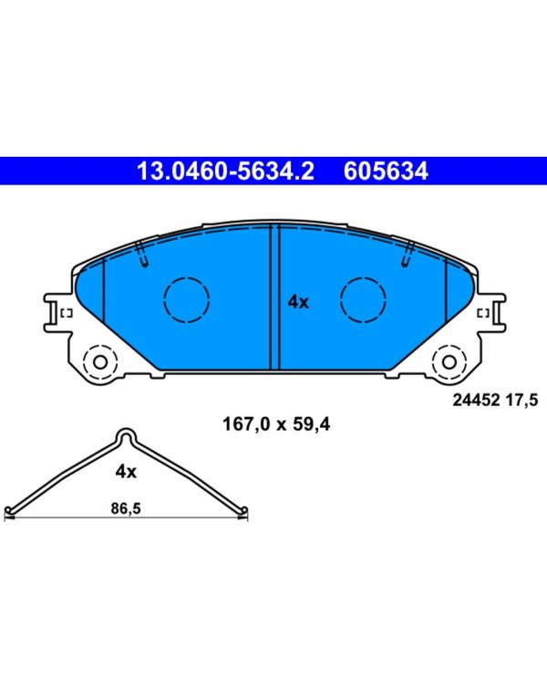 Bremsbelagsatz Scheibenbremse ATE 13.0460-5634.2 für Lexus RX