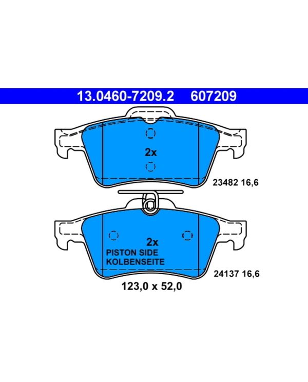 Bremsbelagsatz Scheibenbremse ATE 13.0460-7209.2 für Jaguar XF I S-Type II XJ