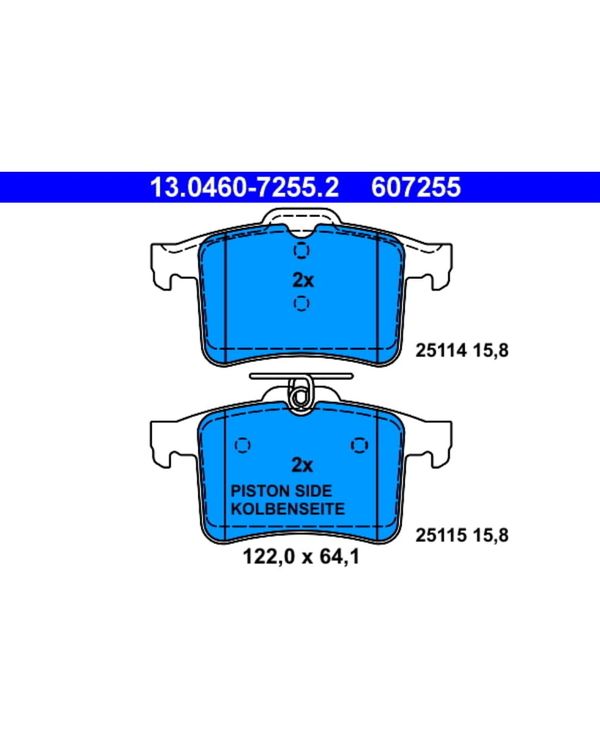 Bremsbelagsatz Scheibenbremse ATE 13.0460-7255.2 für Jaguar XJ