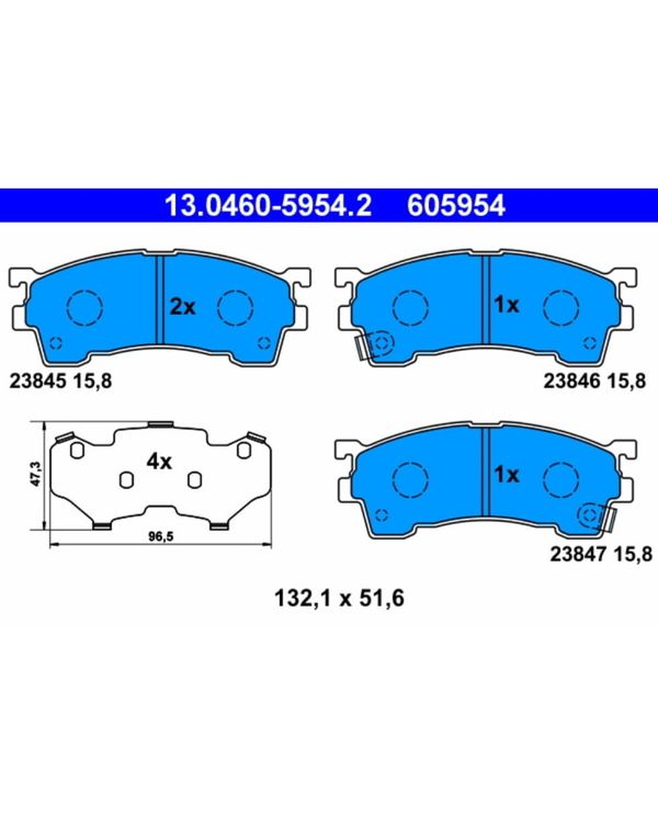 Bremsbelagsatz Scheibenbremse ATE 13.0460-5954.2 für Ford Usa Probe II