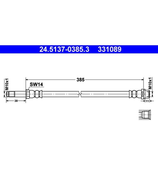 Bremsschlauch ATE 24.5137-0385.3 für Mercedes-Benz VW Sprinter 3, Crafter 30-35
