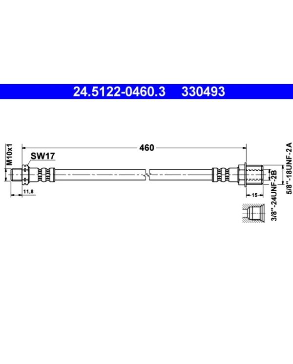 Bremsschlauch ATE 24.5122-0460.3 für Peugeot J7