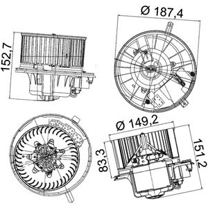 Innenraumgebläse MAHLE AB 149 000P für VW Seat Skoda Audi Passat B7 Alhambra A3