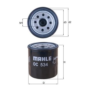 Ölfilter MAHLE OC 534 für Daihatsu Daewoo Chrysler Citroën Peugeot Geely Tico C1