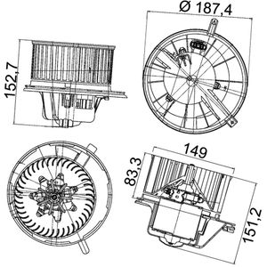 Innenraumgebläse MAHLE AB 148 000P für VW Seat Skoda Audi Passat B7 Alhambra A3