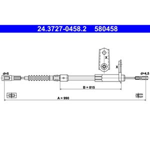 Seilzug Feststellbremse ATE 24.3727-0458.2 für Mercedes-Benz S