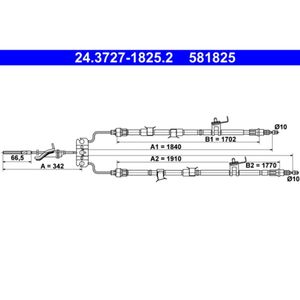 Seilzug Feststellbremse ATE 24.3727-1825.2