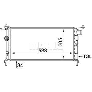 Kühler Motorkühlung MAHLE CR 268 000S für Opel Corsa B Combo Tigra