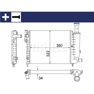 Kühler Motorkühlung MAHLE CR 491 000S für Citroën AX