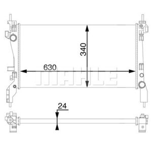 Kühler Motorkühlung MAHLE CR 1122 000S für Fiat Citroën Peugeot Doblo Cargo Qubo