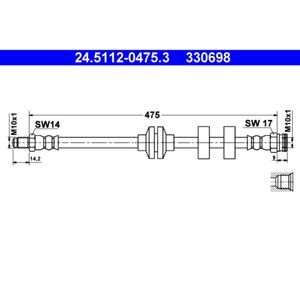 Bremsschlauch ATE 24.5112-0475.3 für Fiat Strada Pick-UP Doblo