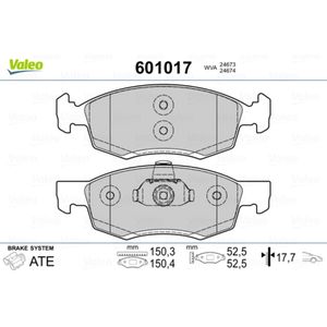 Bremsbelagsatz Scheibenbremse VALEO 601017 für Dacia Renault Logan Mcv Sandero