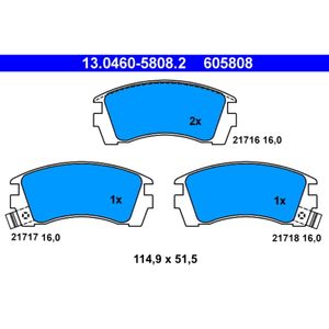 Bremsbelagsatz Scheibenbremse ATE 13.0460-5808.2
