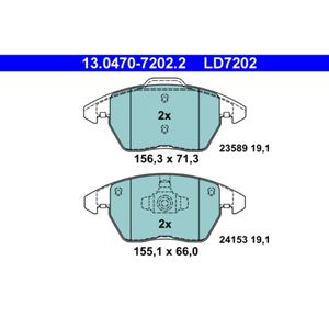 Bremsbelagsatz Scheibenbremse ATE 13.0470-7202.2 für Peugeot 208 I 308 SW 3008