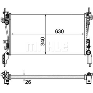 Kühler Motorkühlung MAHLE CR 1122 000P für Fiat Citroën Peugeot Doblo Cargo Qubo