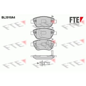 Bremsbelagsatz Scheibenbremse FTE 9010596 für Opel Corsa D Adam