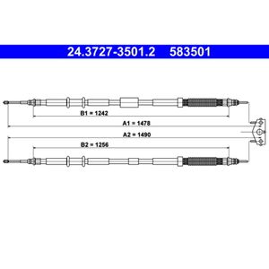 Seilzug Feststellbremse ATE 24.3727-3501.2 für Opel Corsa E
