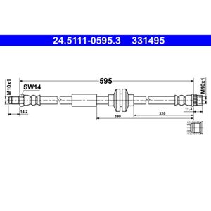 Bremsschlauch ATE 24.5111-0595.3 für Opel Renault Movano B Master III