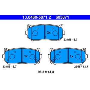 Bremsbelagsatz Scheibenbremse ATE 13.0460-5871.2 für Kia Clarus Shuma Carens I