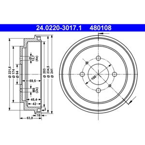 Bremstrommel ATE 24.0220-3017.1 (2 Stk.)