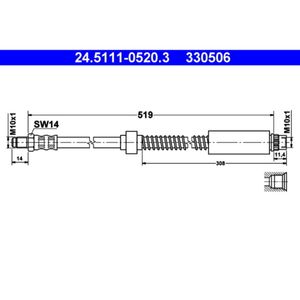 Bremsschlauch ATE 24.5111-0520.3 für Peugeot 306 Break